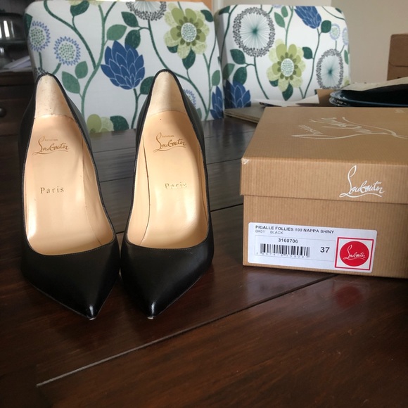 Louboutin Pigafelle Follies 100 Nappa Shiny Sz 37 - Picture 2 of 6